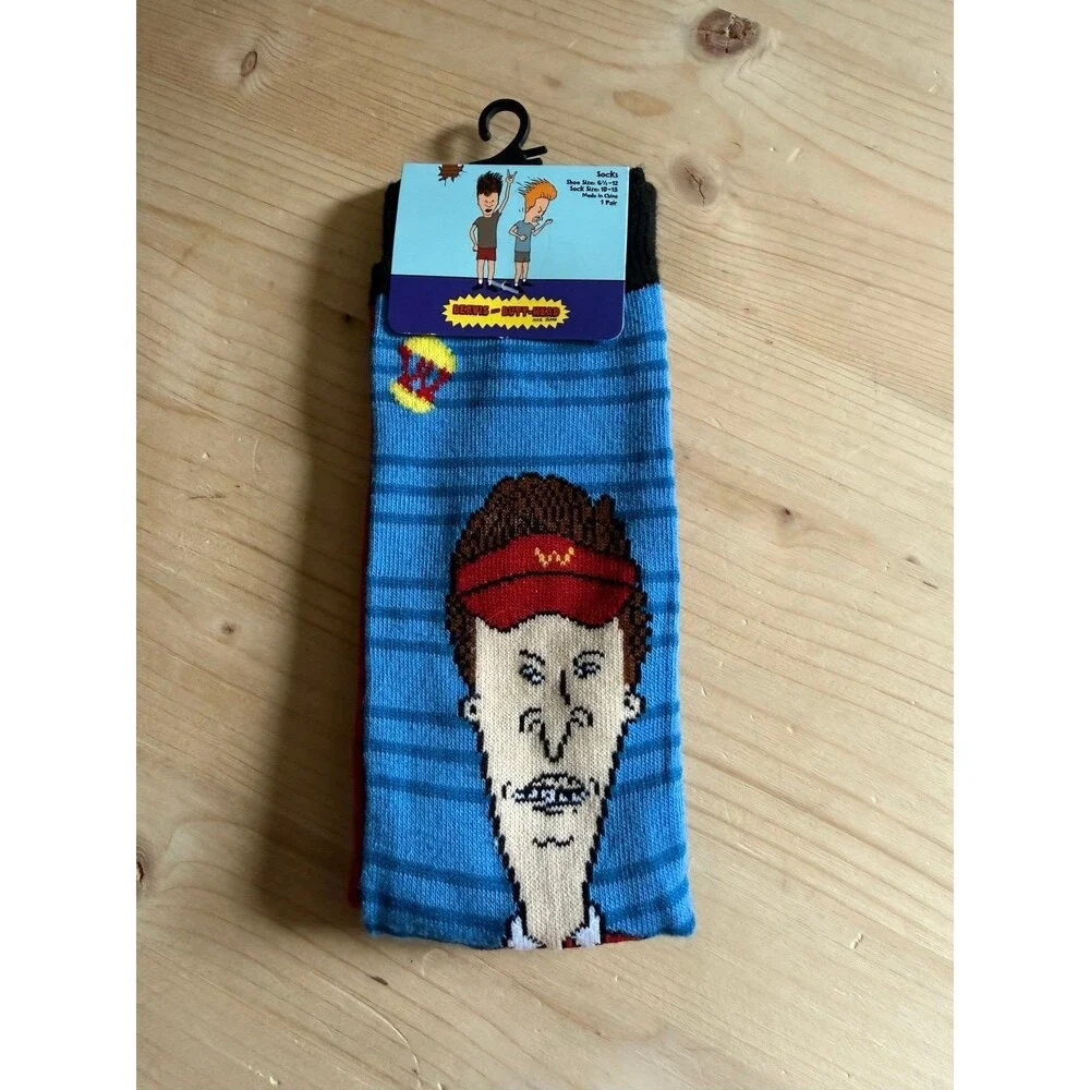 Beavis and Butthead Blue Crew Socks